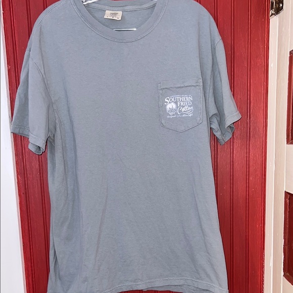 Southern Fried Cotton Gray Short Sleeve Tee Dog Boots L - Picture 2 of 5